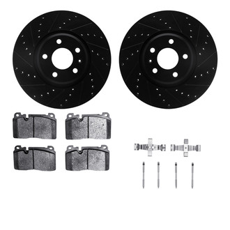 R1 Concepts® - Drilled and Slotted Front Brake Kit with Optimum OE Pads