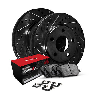 R1 Concepts® - Drilled and Slotted Rear Brake Kit with Optimum OE Pads