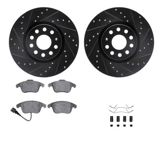 R1 Concepts® - Drilled and Slotted Front Brake Kit with Optimum OE Pads