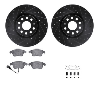 R1 Concepts® - Drilled and Slotted Front Brake Kit with Optimum OE Pads