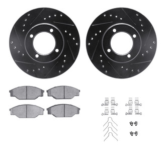 R1 Concepts® - Drilled and Slotted Front Brake Kit with Optimum OE Pads