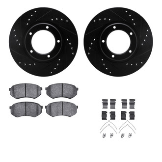 R1 Concepts® - Drilled and Slotted Front Brake Kit with Optimum OE Pads