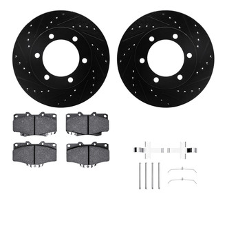 R1 Concepts® - Drilled and Slotted Front Brake Kit with Optimum OE Pads