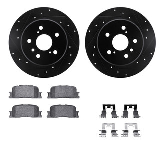 R1 Concepts® - Drilled and Slotted Rear Brake Kit with Optimum OE Pads