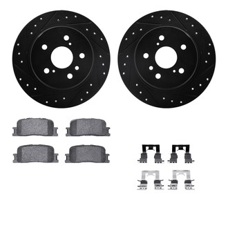R1 Concepts® - Drilled and Slotted Rear Brake Kit with Optimum OE Pads