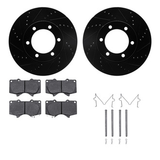 R1 Concepts® - Drilled and Slotted Front Brake Kit with Optimum OE Pads