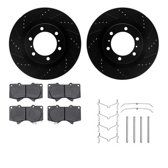 R1 Concepts® - Drilled and Slotted Front Brake Kit with Optimum OE Pads