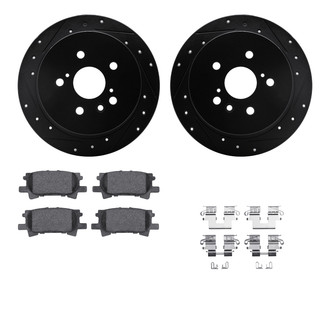 R1 Concepts® - Drilled and Slotted Rear Brake Kit with Optimum OE Pads