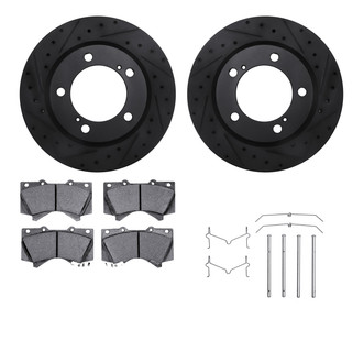 R1 Concepts® - Drilled and Slotted Front Brake Kit with Optimum OE Pads