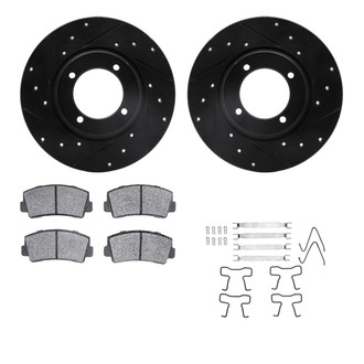 R1 Concepts® - Drilled and Slotted Front Brake Kit with Optimum OE Pads