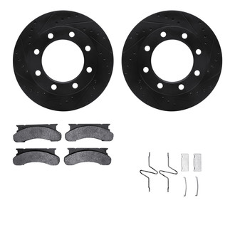R1 Concepts® - Drilled and Slotted Front Brake Kit with Optimum OE Pads