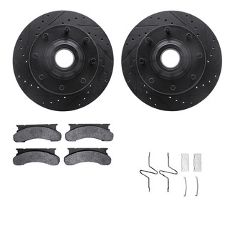 R1 Concepts® - Drilled and Slotted Front Brake Kit with Optimum OE Pads