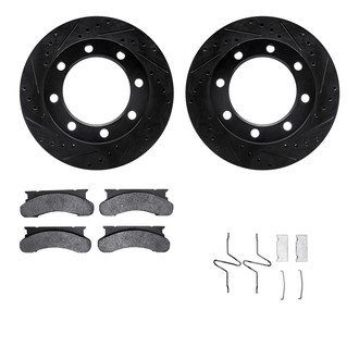 R1 Concepts® - Drilled and Slotted Front Brake Kit with Optimum OE Pads