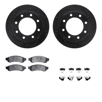 R1 Concepts® - Drilled and Slotted Rear Brake Kit with Optimum OE Pads