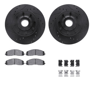 R1 Concepts® - Drilled and Slotted Front Brake Kit with Optimum OE Pads