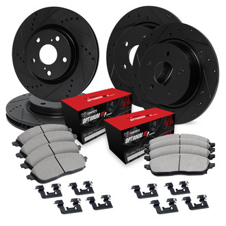 R1 Concepts® - Drilled and Slotted Brake Kit with Optimum OE Pads