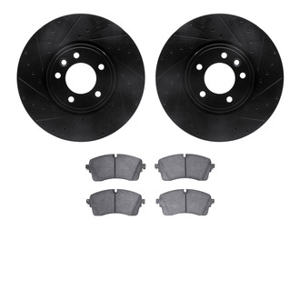 R1 Concepts® - Drilled and Slotted Front Brake Kit with Optimum OE Pads