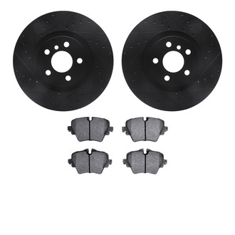 R1 Concepts® - Drilled and Slotted Front Brake Kit with Optimum OE Pads