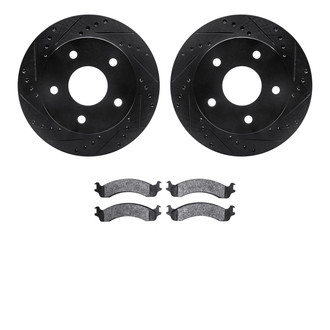 R1 Concepts® - Drilled and Slotted Front Brake Kit with Optimum OE Pads