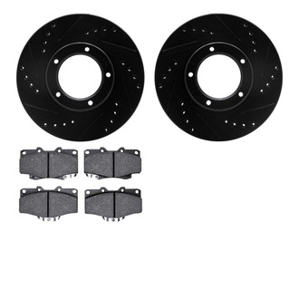 R1 Concepts® - Drilled and Slotted Front Brake Kit with Optimum OE Pads