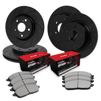 R1 Concepts® - Drilled and Slotted Brake Kit with Optimum OE Pads