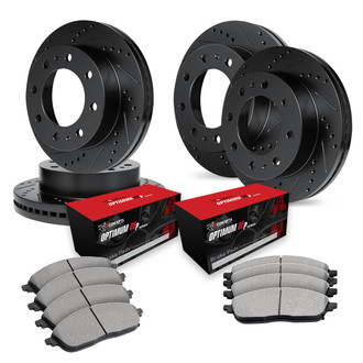 R1 Concepts® - Drilled and Slotted Brake Kit with Optimum OE Pads