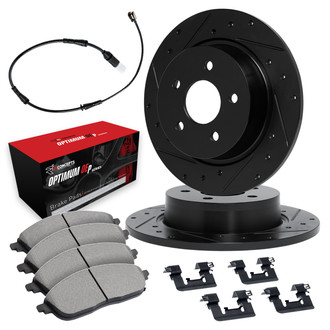 R1 Concepts® - Drilled and Slotted Rear Brake Kit with Optimum OE Pads