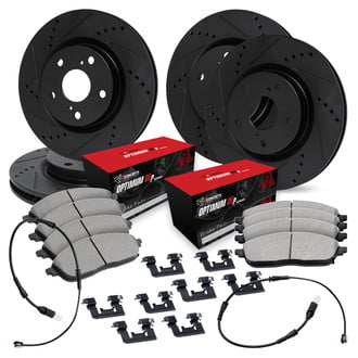R1 Concepts® - Drilled and Slotted Front and Rear Brake Kit with Optimum OE Pads
