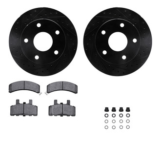 R1 Concepts® - eLINE Series Drilled and Slotted Front Brake Kit with Performance Off-Road/Tow Brake Pads