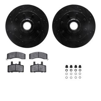 R1 Concepts® - eLINE Series Drilled and Slotted Front Brake Kit with Performance Off-Road/Tow Brake Pads