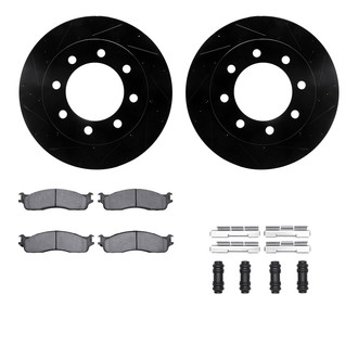 R1 Concepts® - eLINE Series Drilled and Slotted Front Brake Kit with Performance Off-Road/Tow Brake Pads