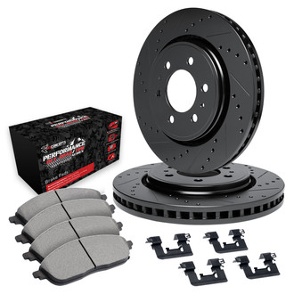 R1 Concepts® - Drilled and Slotted Rear Brake Kit with Performance Off-Road/Tow Brake Pads