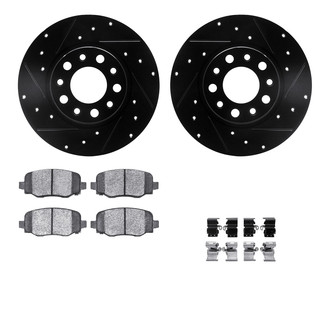R1 Concepts® - eLINE Series Drilled and Slotted Rear Brake Kit with Performance Off-Road/Tow Brake Pads
