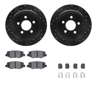 R1 Concepts® - eLINE Series Drilled and Slotted Rear Brake Kit with Performance Off-Road/Tow Brake Pads