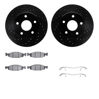 R1 Concepts® - eLINE Series Drilled and Slotted Front Brake Kit with Performance Off-Road/Tow Brake Pads