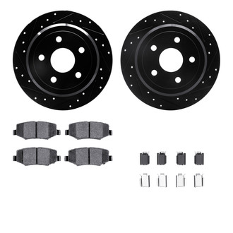 R1 Concepts® - eLINE Series Drilled and Slotted Rear Brake Kit with Performance Off-Road/Tow Brake Pads