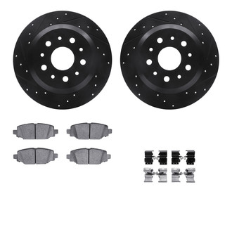 R1 Concepts® - eLINE Series Drilled and Slotted Rear Brake Kit with Performance Off-Road/Tow Brake Pads