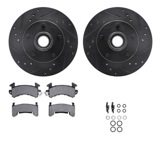 R1 Concepts® - eLINE Series Drilled and Slotted Front Brake Kit with Performance Off-Road/Tow Brake Pads