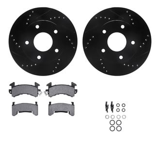 R1 Concepts® - eLINE Series Drilled and Slotted Front Brake Kit with Performance Off-Road/Tow Brake Pads