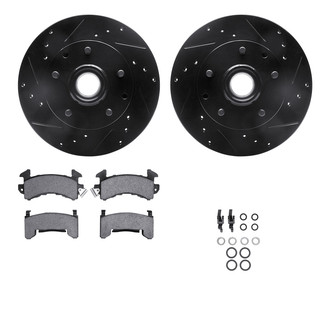 R1 Concepts® - eLINE Series Drilled and Slotted Front Brake Kit with Performance Off-Road/Tow Brake Pads