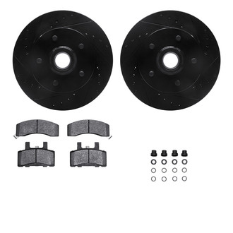 R1 Concepts® - eLINE Series Drilled and Slotted Front Brake Kit with Performance Off-Road/Tow Brake Pads