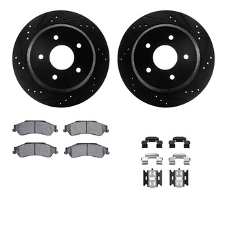 R1 Concepts® - eLINE Series Drilled and Slotted Rear Brake Kit with Performance Off-Road/Tow Brake Pads