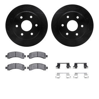 R1 Concepts® - eLINE Series Drilled and Slotted Rear Brake Kit with Performance Off-Road/Tow Brake Pads