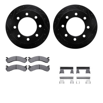 R1 Concepts® - eLINE Series Drilled and Slotted Rear Brake Kit with Performance Off-Road/Tow Brake Pads