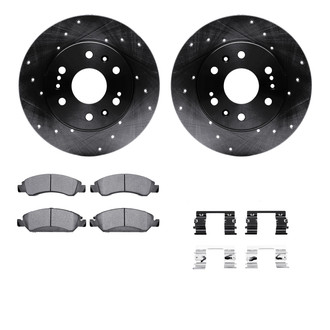 R1 Concepts® - eLINE Series Drilled and Slotted Front Brake Kit with Performance Off-Road/Tow Brake Pads