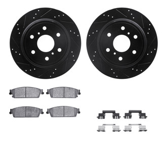 R1 Concepts® - eLINE Series Drilled and Slotted Rear Brake Kit with Performance Off-Road/Tow Brake Pads