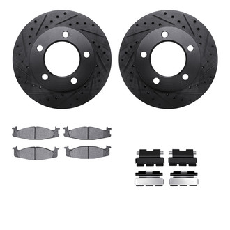 R1 Concepts® - eLINE Series Drilled and Slotted Front Brake Kit with Performance Off-Road/Tow Brake Pads
