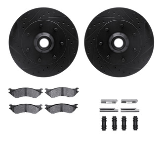 R1 Concepts® - eLINE Series Drilled and Slotted Front Brake Kit with Performance Off-Road/Tow Brake Pads