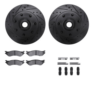 R1 Concepts® - eLINE Series Drilled and Slotted Front Brake Kit with Performance Off-Road/Tow Brake Pads