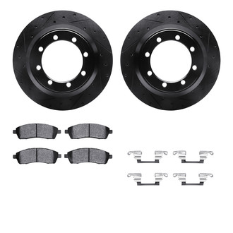 R1 Concepts® - Drilled and Slotted Rear Brake Kit with Performance Off-Road/Tow Brake Pads